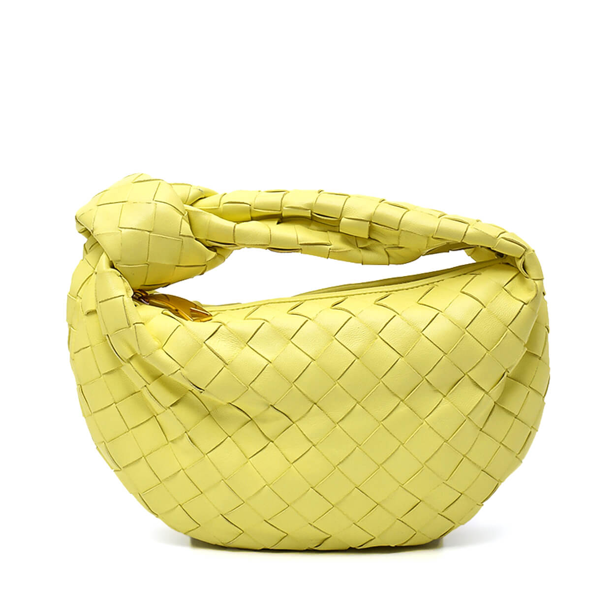 Bottega Veneta- Yellow Mini Leather Jodie Top Handle Bag